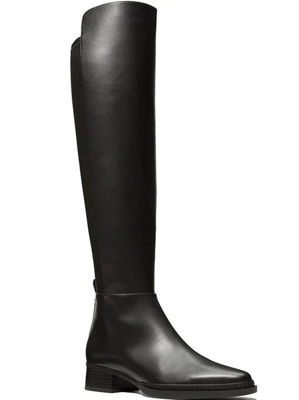 Lex Stretch Leather and Fabric Knee High Boots 8.5 M